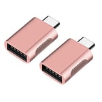 Eono USB C to USB Adapter, 2 Pack USB C Male to USB 3.0 Female Adapter, Thunderbolt 3 to USB Female Adapter OTG Compatible with MacBook iPad Pro Galaxy and More Type C Devices, Rose