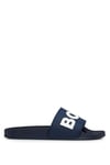 BOSS Mens Kirk Slid Rubber slides with raised logo detail Size