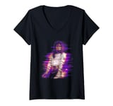 Womens Michael Jackson Bad World Tour 1988 Purple Flare V-Neck T-Shirt