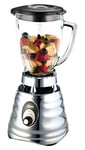 Oster Blender classique 3 Vitesses Lames en acier inoxydable amovibles bol en verre durable resistant aux rayures et aux odeur 1.25 litres 600 W Gris