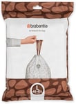 Brabantia PerfectFit Bin Liners 40 Bags Size L for 40-45L Bins, White, Tear-Resi