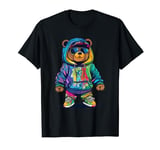 Hip-Hop Teddy-Bear Colorful TeddyBear With Hoodie Graphic T-Shirt