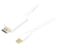 Cable mini DisplayPort 1.2 vers HDMI 3D 4K 5m - Blanc