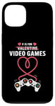 Coque pour iPhone 13 V is For Video Games Gamers Couples Saint Valentin