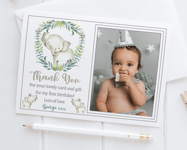 10 Personalised Photo Jungle Elephant Thank You Cards Birthday Thank You Notes