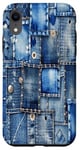 iPhone XR Blue Jeans Denim Patchwork Pattern Graphic Cool Case