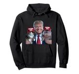 Trump 24 Hippo Moo Deng and Cat Back the Campaign Pullover Hoodie