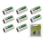 CR123A 8-pack Lithium batteri CR 123A 3V batteri LR123