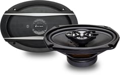 Haut Parleur Voiture - 2X Enceinte Voiture 150W - FM - SD - USB - AUX - - 55W RMS - Support de Montage Inclus - Noir - Haut-Parleur Ovale 6x9