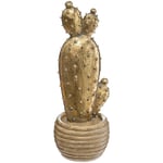Atmosphera - Objet décoratif Cactus dans un pot en résine Or Doré modèle a