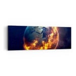 Impression sur Toile 90x30cm Tableaux Image Photo Univers Terre Feu globe