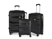 Stickn Resväska Set Rw Travel Alfrida Svart 20"/24"/28" Pp-Plast Med Tsa-Lås