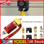 9x DIY 0.4mm MK8 Nozzle Extruder Hot End Kit for Creality Ender 3 Pro 3D Printer