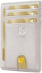 Porte Carte Bancaire Fin et Petit, Portefeuille pour Hommes et Femmes avec Pochette d'argent & Boîte-Cadeau, Porte-Cartes de Crédit RFID, Porte Carte Bancaire Anti Piratage pour Femme - Blanc