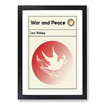 Big Box Art Book Cover War and Peace Leo Tolstoy Framed Wall Art Picture Print Ready to Hang, Black A2 (62 x 45 cm)