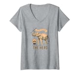 Womens Christian Elephant Lover Follow The Word Not Herd Cute Faith V-Neck T-Shirt