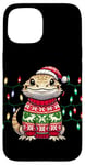 Coque pour iPhone 15 Bearded Dragon Christmas Party Design Xmas lights