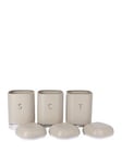 Kitchencraft Lovello Tea, Coffee And Sugar Storage Canisters - Latte