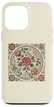 Coque pour iPhone 13 Pro Max Rose florale botanique, style bohème minimaliste, roses d'amour