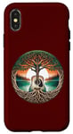 Coque pour iPhone X/XS Folk Music In Nature By A Lake Guitare acoustique hippie