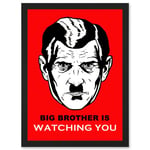 Big Brother Is Watching You Man Face 1984 George orwell Artwork Framed Wall Art Print A4