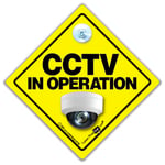 CCTV IN OPERATION Suction Cup Sign, Security Camera Sign for Home or Car