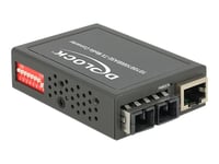 Delock Gigabit Ethernet Media Converter - Fibermedieomformer - 1Gbe - 10Base-T, 1000Base-Lx, 100Base-Tx, 1000Base-T - Sc-Enkeltmodus / Rj-45 - Opp Til 10 Km - 1310 Nm