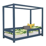 Benlemi Lit cabane Enfant BUNKY 120 x 200 Bleu Marine