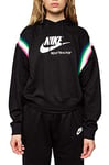 Nike Sportswear Heritage Po Hoodie Femme Hoodie Femme Black/Sail/White FR : 2XL (Taille Fabricant : XXL)