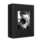 Vienrose 4x6 Photo Album for 300 Photos Linen Cover Black Pages Photo Book Large Capacity Picture Albums for Valentine Wedding Christmas Birthday (Black, 100 pockets)