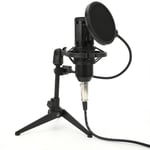 Condenser Microphone 3.5mm Plug With Adjustable Tripod Set Kit For Broadcast TDM