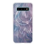 Evetane - Coque Silicone Compatible Samsung Galaxy S10 Plus - Protection Intégrale 360, Fine et Transparente - Coque Avant & Arrière - Haute Résistance - Lune Attrape Rêve