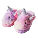 Vintervarma plyschtofflor Rainbow Unicorn Tofflor Barn Style 2 Size30 20.5cm