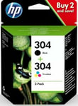 HP 304 Combo Black & Colour Ink Cartridge Original for Deskjet 3720 3730 3JB05AE