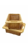 2 x Pull Out Wicker Kitchen Baskets 500mm