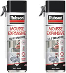 Rubson Mousse Expansive Multi-usages,Mousse polyuréthane pour isolation,calage et rebouchage,ultra blanche,12 litres d'expansion, Lot de 2