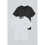 T-shirt Polo Club  PACK 2 - RIGBY GO T-SHIRT V IM B-W