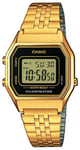 Casio LA680WEGA-1ER Collection LCD/Gul guldtonet stål 33.5x28.6 mm