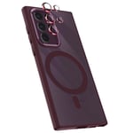 Avizar  Case for Galaxy S24 Ultra with Camera Screen Protectors, Burgundy