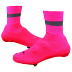 Defeet Slipstream Reflective 4" Oversock - Hi Viz Pink / S/M