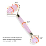 Rose Quartz Eye Pad Face Massage Roller Scraper Board Set Natural Jade Handm GF0