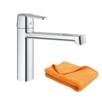 Robinet de cuisine GROHE Get chromé + microfibre