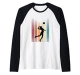 Retro Volleyball Player Volleyball Coach Volleyball Raglan Baseball Tee