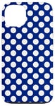 iPhone 13 White Dots on Dark Blue Pattern Polka Dot Case