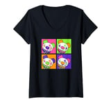 Womens Gloomy Bear Naughty Grizzly Scary Clown Halloween Pop Art V-Neck T-Shirt