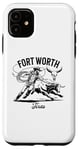 Coque pour iPhone 11 Rodéo de Fort Worth, Texas, Bull Rider, Steer Wrangler Cowboy