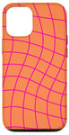 Coque pour iPhone 12/12 Pro Grand damier classique à carreaux orange et rose