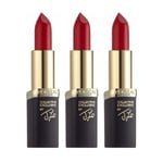 3 x L'Oreal Paris Color Riche Lipstick Collection Exclusive By Jlo - Pure Red