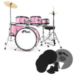 Tiger Junior 5 Piece Pink Drum Kit with Silencer Pads