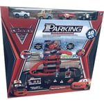 Disney Pixar Cars 2 Parking Super Garage 40 Pcs Playset Includes 4 Cars